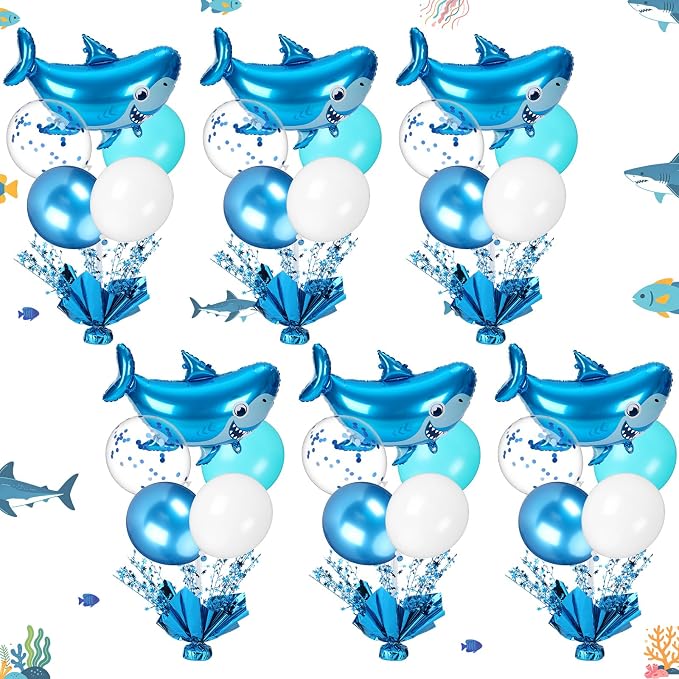 Civaner Shark Party Balloons Stand Kit 6 Sets, Fresh Colors by Civaner