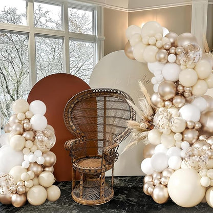 White Sand Champagne Gold Balloon Arch Kit - Image 7