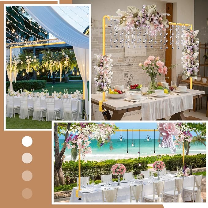 Over The Table Rod Stand with Clamps Gold Table Balloon Arch Frame | Adjustable - Image 2