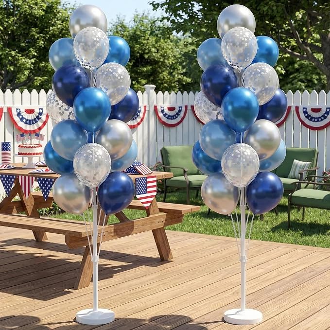 HIINS 2Set Blue Silver Balloon Column Kit - Image 7