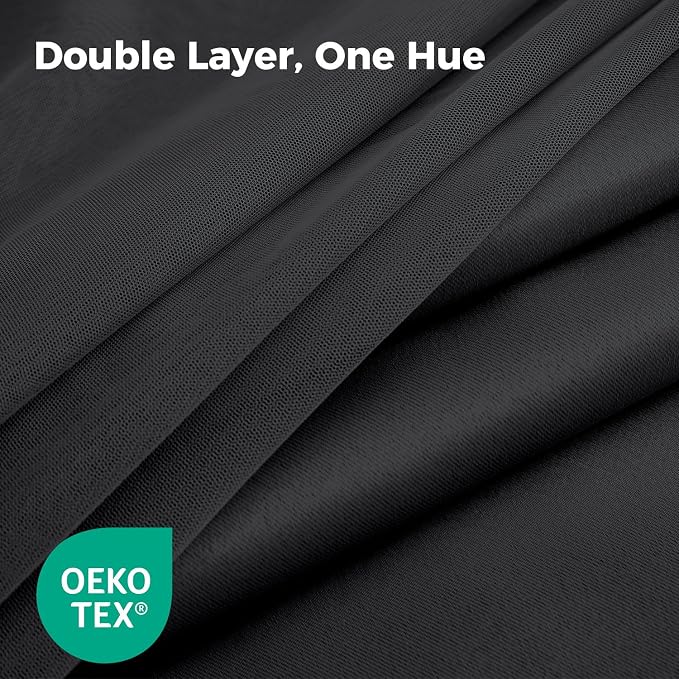100% Blackout Curtains for Bedroom, Double Layer Black Curtains, Room Darkening - Image 4