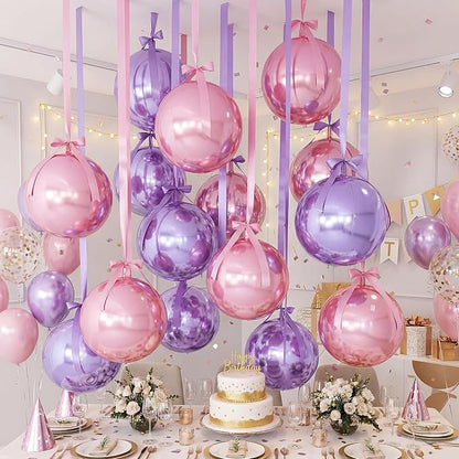 Jenaai 30 Set Round Foil Balloons Bulk 22 Inch 4d Metallic Giant Balloons Set - Image 4