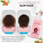 Ethnic Gals Low Porosity Hair Mask - Deep Moisture & Repair Treatment for Curly, Coily, Dry Hair with Shea Butter & Argan Oil, Restores Softness & Shine, 9.5 fl oz (280ml)