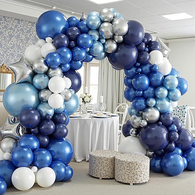 412Pcs Blue Balloon Arch Kit, 5 10 12 18 inch Blue Balloon Garland - Image 5