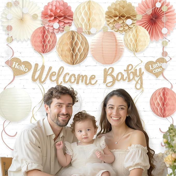Boho Blush Pink Baby Shower Decorations - Image 5