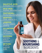 Sphagnum Botanicals Psoriasis Shampoo with Salicylic Acid - Natural Scalp Treatment for Dry, Itchy, Flaky Scalp with Menthol & Peat Mud – Sulfate-Free, Gentle Formula – 13.5 fl oz