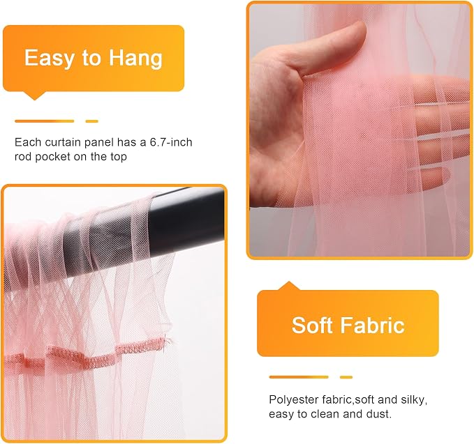 Fomcet Tulle Backdrop Curtains - Image 3