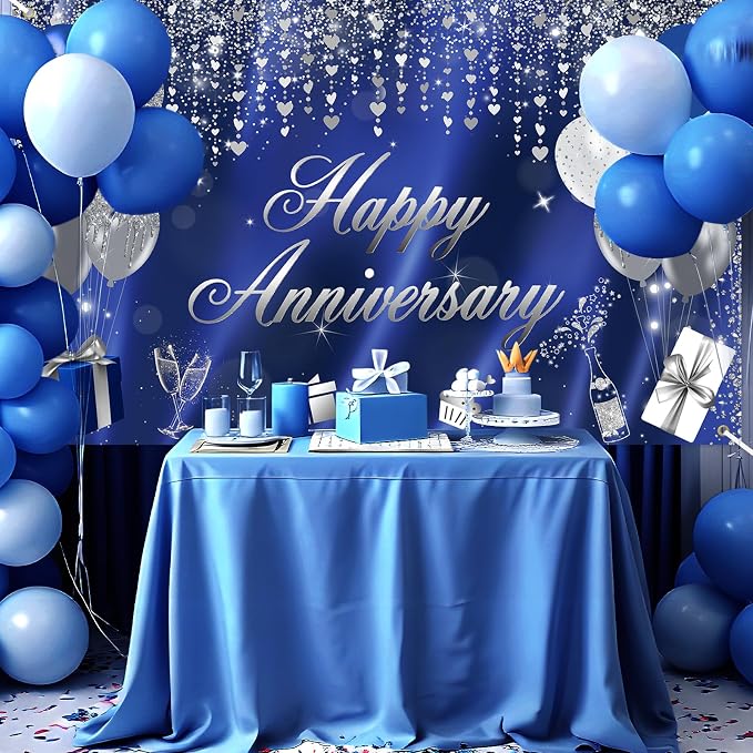 Avezano Happy Anniversary Banner Glitter Happy Anniversary Decorations - Image 2