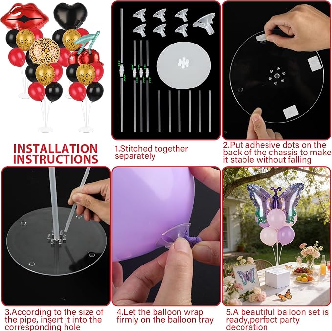 4 Sets Cheetah and Cherry Party Balloons Stand Kit - Image 3