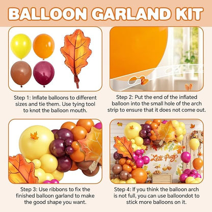 Fall Orange Red Brown Balloons Garland Arch Kit - Image 8