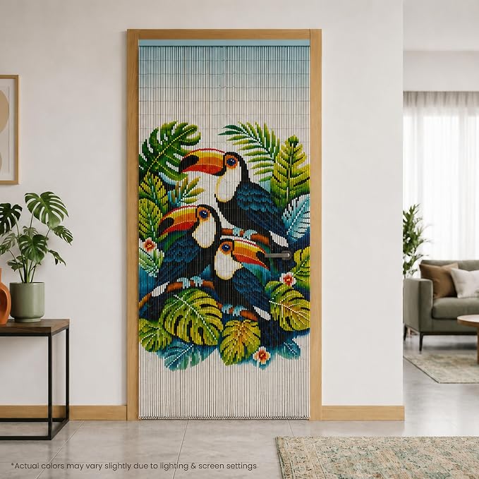 Rainforest Beaded Bamboo Curtain - Image 8