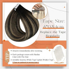 Full Shine Tape in Hair Extensions Color 1B Black Ombre 27 Blonde And 1B Remy Human Hair Tape in Extensions 22Inch Seamless Invisible Extension 100G 40Pcs for Women Natural