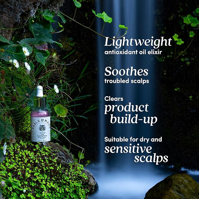 Fable & Mane Amla Soothing Serum with Rosemary Oil Purifies and Balances Irritation. Detox Treatment for Dry, Itchy or Sensitive Scalps
