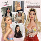Blonde Ponytail Extension, 26 Inch Drawstring Ponytail Extension for Women Long Blonde Wavy Layered Pony Tails Hair Extensions Synthetic Clip in Ponytail Hairpiece for Women(27/613)