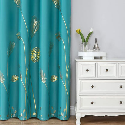 Teal Blackout Curtains 102 Inches Long, Grommet Curtains - Image 2