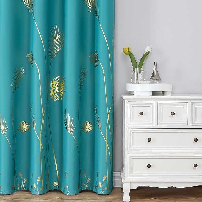 Teal Blackout Curtains 63 Inches Long - Image 2