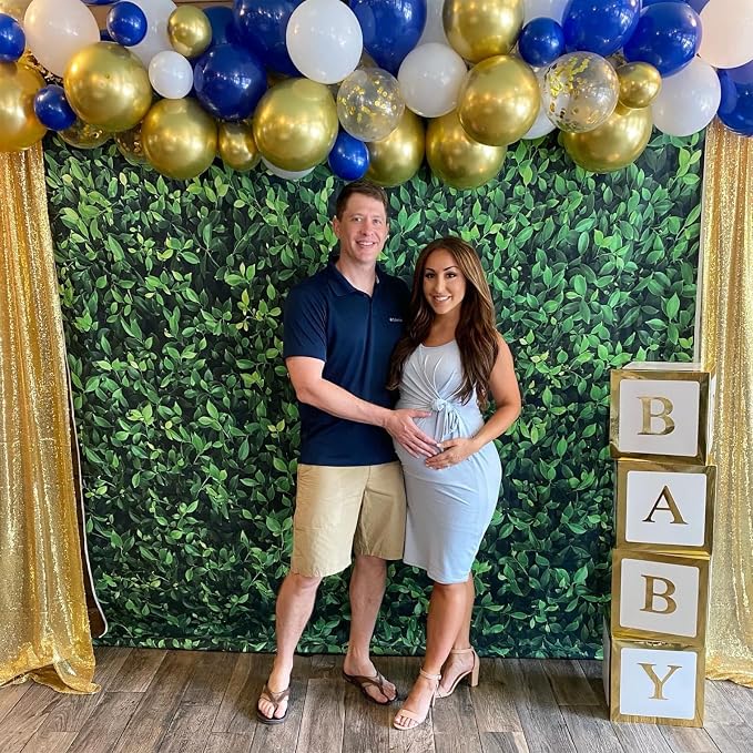 Balloons Navy Blue and Gold, 12 Inch Navy Blue Metallic Chrome Gold and - Image 7