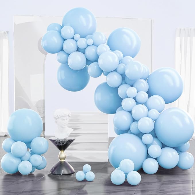 PartyWoo Baby Blue Balloons 100pcs Light Pastel Sky Aqua Blue Color | Different by PartyWoo