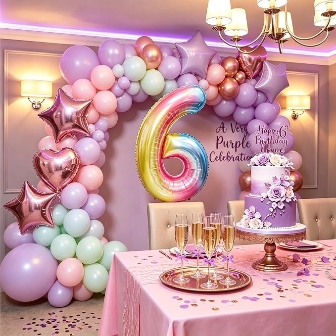 Rainbow Number Balloons Birthday Balloons - Image 6