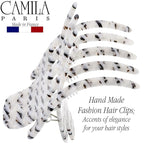 Camila Paris CP3474 French Hair Clip for Women, Hand-Made Hair Side Clips, 3 inch Girls Hair Claw Clips Jaw Fashion Durable Styling Hair Accessories for Women, Strong Hold No Slip Grip, Made in France