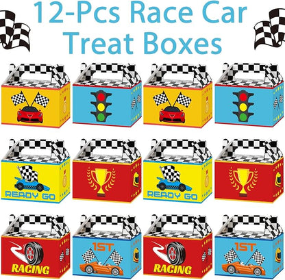 Tevxj 12 Pieces Race Car Party Favor Boxes Two Fast Goodies Candy Treat Bags - Image 3