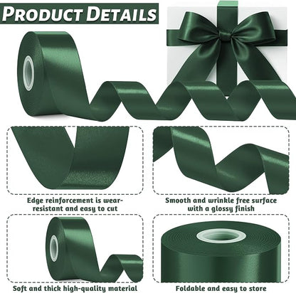 30Yards 1 1/2In Dark Green Ribbon - Image 3