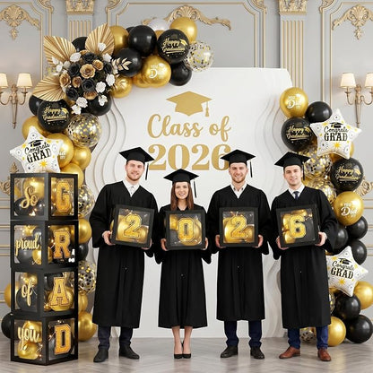 Graduation Decorations Class of 2026-Black and Gold Graduation Party - Image 8
