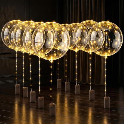 10 Pcs LED Balloons Light Up Balloons, 18 In Clear, String Lights | Reusable by Lagarto