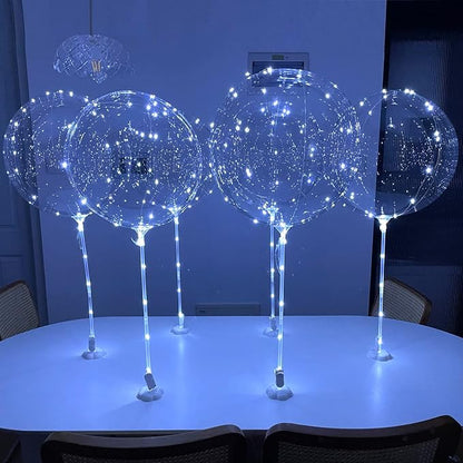 6PCS LED Bobo Balloons with Sticks, Balloon Stand DIY Kits | Clear Balloons by lightsfever