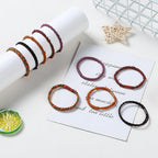 WantGor Boho Hair Ties, 10 PCS Hair Bands 4 Styles Neutral Hair Ties 2.36inch Cute Ponytail Holders Elastic Boho Hair Bracelets for Women Thick Thin Long Curly (Purple)