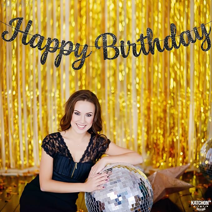 KatchOn Glitter Cursive Happy Birthday Banner- 10 Ft, Birthday Decorations | - Image 7