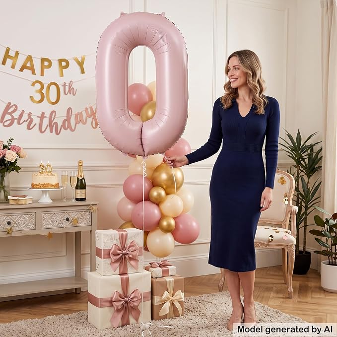 40 Inch Light Pink Number 0 Balloon - Image 3
