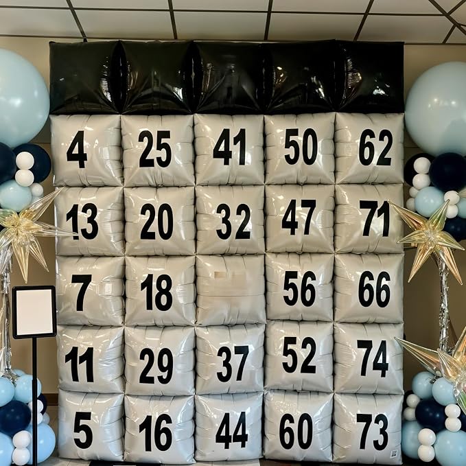 HILAVO Black and White Square Foil Balloon Wall - Image 4