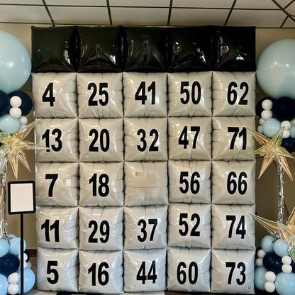 HILAVO Black and White Square Foil Balloon Wall - Image 4