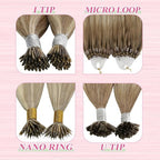 YoungSee Human Hair U Tip Hair Extensions Ombre Utip Remy Hair Extension Balayage Light Brown Ombre Blonde U Tips Human Hair Extensions Straight U Tip Keratin Hair Extension for Short Hair 50s/50g