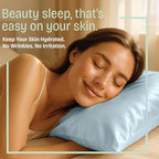BLISSFORD Satin Pillowcase with Zipper, for Hair and Skin Care, Feels Soft and Cool Like a Silk Pillowcase, Satin Pillow Cases 2 Pack, Slik Pillow Cover, Baby Blue - Queen Size, Set of 2