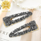 2PCS Rhinestone Hair Clips,Snap Hair Accessories,Decorative Hair Clips,Rhinestone Barrettes For Women Girls(SET10)