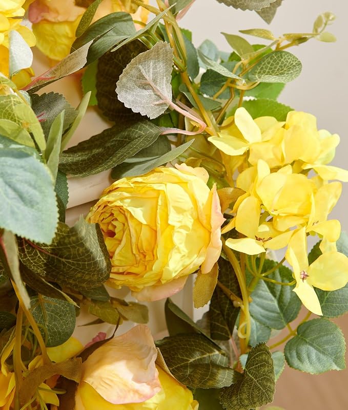 Artificial Flower Garland 2pcs 5.4ft Rose & Hydrangea Vine Decor, Hanging Faux - Image 6