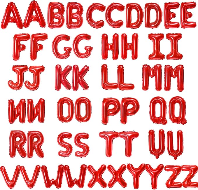 52 Pcs 2 Sets of 16 Inch “A-Z” Letter Balloons Set – Complete Alphabet Mylar by Broeify