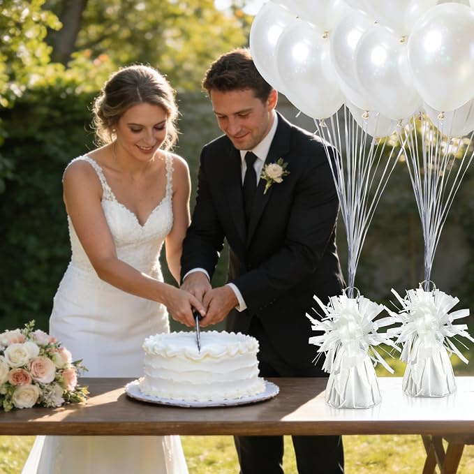 9 PCS Metallic Wrapped Balloons Weights White Helium Balloon Weight Balloon - Image 6