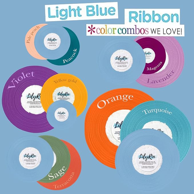 Light Blue Ribbon 1/4 Inches 36 Yards Satin Roll Perfect - Image 5