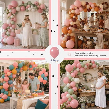 Jobkoo Dusty Pink Balloons 12 Inch, Vintage Retro Blush Pink Latex Balloon | - Image 6