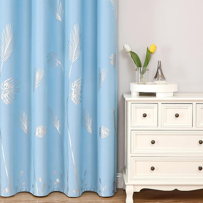 Sky Blue Blackout Curtains for Bedroom 72 Inches Long, Thermal Insulated Energy - Image 2