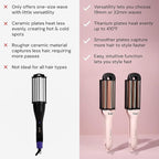 L'ANGE Hair VersaWaver Adjustable Titanium Waver | Pick 19mm or 32mm Waves with 1 Tool | Titanium 3-Barrel Waving Tool | Cool Tip Also Rotates Barrel to Change Wave Lengths (Black)