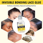 Wig Glue for Lace Front Wigs, Waterproof Lace Front Wig Adhesive & Silicone Applicator for Wigs, Strong Hold Transparent Lace Glue Edge Band HD Cap for Hair Replacement Invisible Hair Bonding (8PCS)
