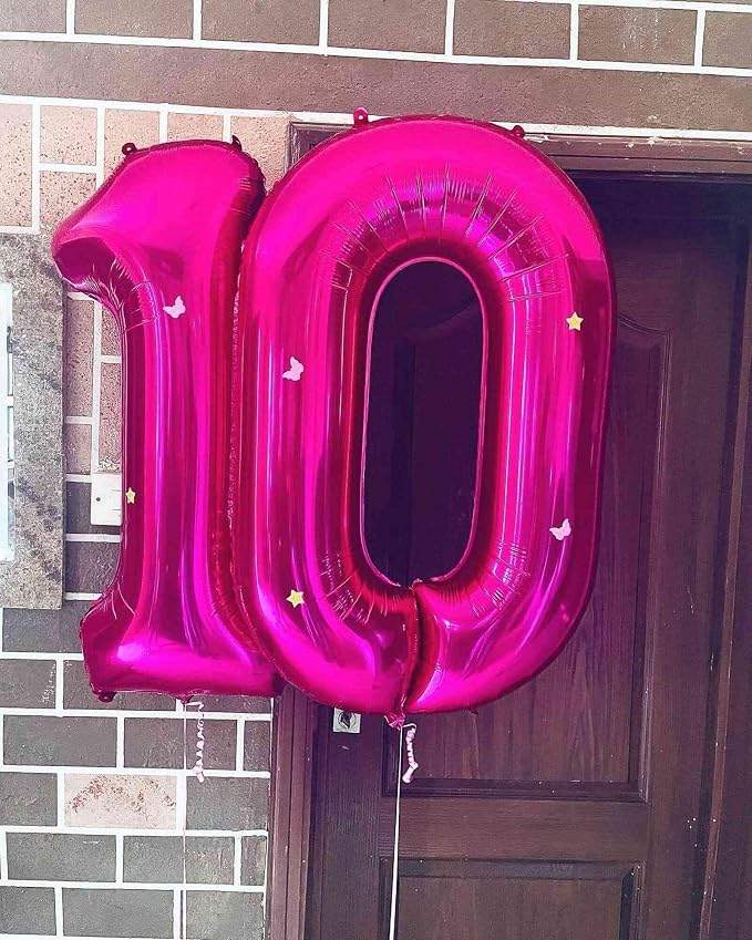 Hot Pink 11 Number Balloons, 40 Inch Giant Number 11 Balloons Foil Mylar Helium - Image 3