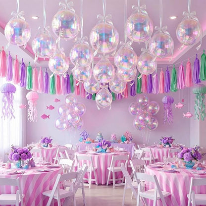 20 Pcs Metallic Iridescent Foil Balloons Giant 22 Inch 4d Round Metallic by Unknown