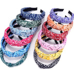 VELSCRUN Bandana Knotted Headbands for Women 12 Pack Gilrs Head Bands Fashion Solid Hair Band Non Slip for Womens Thin Thick Short Hair Face Wash Hair Accessories