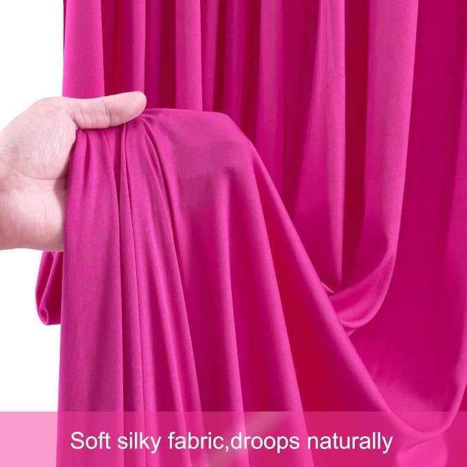 4 Panels Hot Pink Backdrop Curtains - Image 6