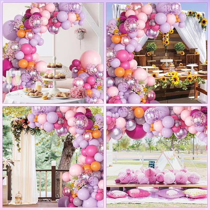 Ouddy Party Pink Purple Balloons Garland Arch Kit 18 12 10 5 Inch | Different - Image 7